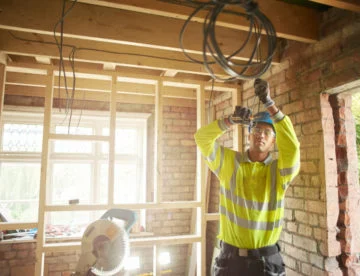 Electrician working indoors
