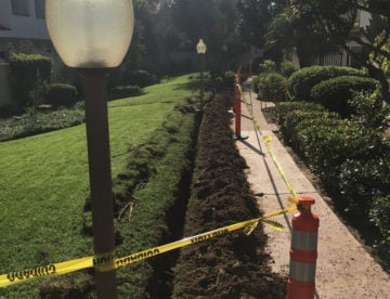 Outdoor electrical trenching work