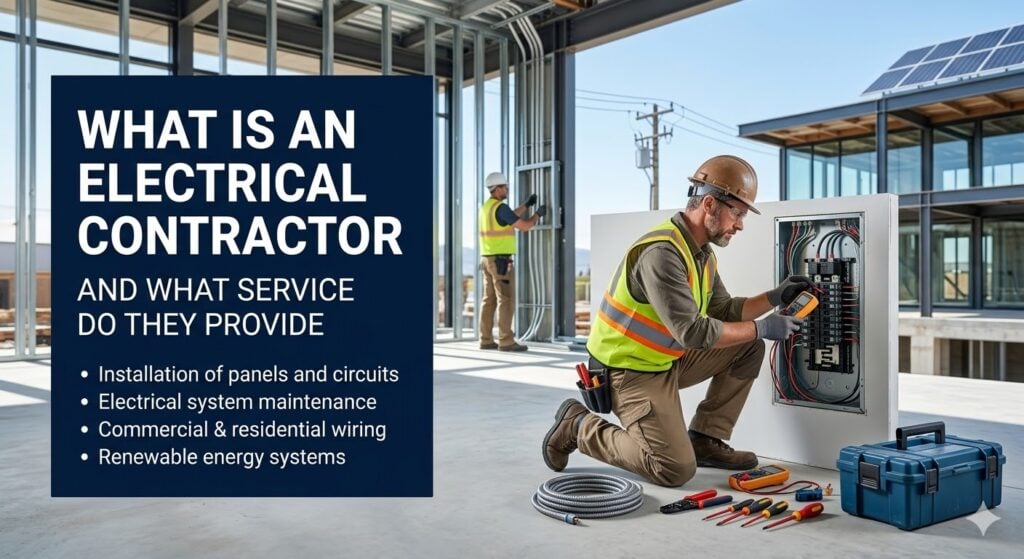 Electrical contractor at work
